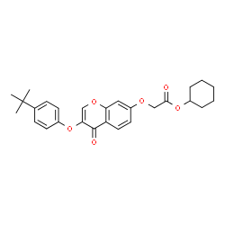 ChemSpider 2D Image | cyclohexyl {[3-(4-tert-butylphenoxy)-4-oxo-4H-chromen-7-yl]oxy}acetate | C27H30O6