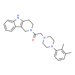 ChemSpider 2D Image | 2-[4-(2,3-Dimethylphenyl)-1-piperazinyl]-1-(1,3,4,5-tetrahydro-2H-pyrido[4,3-b]indol-2-yl)ethanone | C25H30N4O