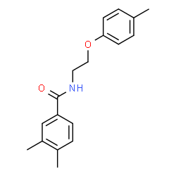 ChemSpider 2D Image | 3,4-Dimethyl-N-[2-(4-methylphenoxy)ethyl]benzamide | C18H21NO2