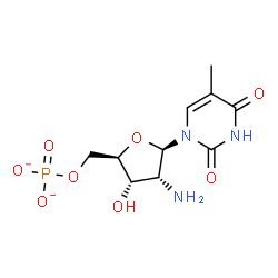ChemSpider 2D Image | 2'-Amino-5'-O-phosphonatothymidine | C10H14N3O8P