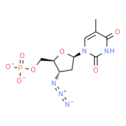 ChemSpider 2D Image | 3'-Azido-3'-deoxy-5'-O-phosphonatothymidine | C10H12N5O7P