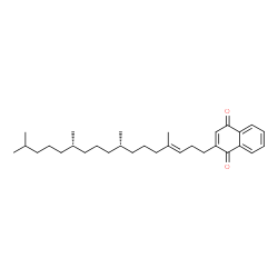 ChemSpider 2D Image | 2-[(3E,8S,12S)-4,8,12,16-Tetramethyl-3-heptadecen-1-yl]-1,4-naphthoquinone | C31H46O2