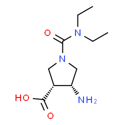 ChemSpider 2D Image | (3R,4R)-4-Amino-1-(diethylcarbamoyl)-3-pyrrolidinecarboxylic acid | C10H19N3O3