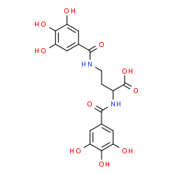 ChemSpider 2D Image | 2,4-Bis[(3,4,5-trihydroxybenzoyl)amino]butanoic acid | C18H18N2O10