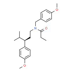 ChemSpider 2D Image | N-(4-Methoxybenzyl)-N-[(3R)-3-(4-methoxyphenyl)-4-methylpentyl]propanamide | C24H33NO3