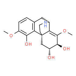 ChemSpider 2D Image | (6alpha,7beta,9alpha)-3,8-Dimethoxy-8,14-didehydromorphinan-4,6,7-triol | C18H23NO5