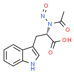 ChemSpider 2D Image | (2S)-2-[Acetyl(nitroso)amino]-3-(1H-indol-3-yl)propanoic acid | C13H13N3O4