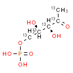 ChemSpider 2D Image | 1-Deoxy-5-O-phosphono-D-(~13~C_5_)ribulose | 13C5H11O7P