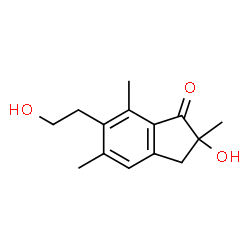 ChemSpider 2D Image | 2-Hydroxy-6-(2-hydroxyethyl)-2,5,7-trimethyl-1-indanone | C14H18O3
