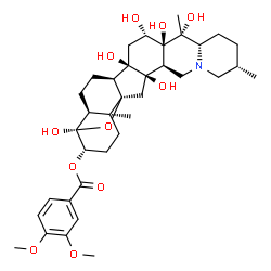 ChemSpider 2D Image | (3beta,4alpha,16beta)-4,12,14,16,17,20-Hexahydroxy-4,9-epoxycevan-3-yl 3,4-dimethoxybenzoate | C36H51NO11