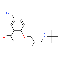 ChemSpider 2D Image | 1-{5-Amino-2-[3-(tert-butylamino)-2-hydroxypropoxy]phenyl}ethanone | C15H24N2O3