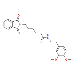 ChemSpider 2D Image | N-[2-(3,4-Dimethoxyphenyl)ethyl]-6-(1,3-dioxo-1,3-dihydro-2H-isoindol-2-yl)hexanamide | C24H28N2O5