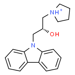ChemSpider 2D Image | 1-[(2R)-3-(9H-Carbazol-9-yl)-2-hydroxypropyl]pyrrolidinium | C19H23N2O