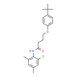 ChemSpider 2D Image | 4-(4-tert-Butylphenoxy)-N-(2-chloro-4,6-dimethylphenyl)butanamide | C22H28ClNO2