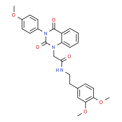 ChemSpider 2D Image | N-[2-(3,4-Dimethoxyphenyl)ethyl]-2-[3-(4-methoxyphenyl)-2,4-dioxo-3,4-dihydro-1(2H)-quinazolinyl]acetamide | C27H27N3O6