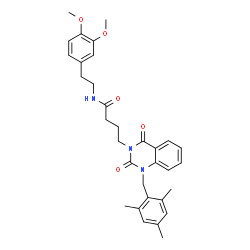 ChemSpider 2D Image | N-[2-(3,4-Dimethoxyphenyl)ethyl]-4-[1-(mesitylmethyl)-2,4-dioxo-1,4-dihydro-3(2H)-quinazolinyl]butanamide | C32H37N3O5