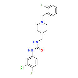 ChemSpider 2D Image | 1-(3-Chloro-4-fluorophenyl)-3-{[1-(2-fluorobenzyl)-4-piperidinyl]methyl}urea | C20H22ClF2N3O