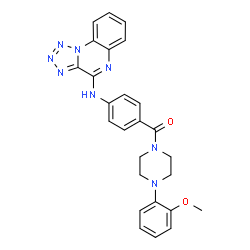 ChemSpider 2D Image | [4-(2-Methoxyphenyl)-1-piperazinyl][4-(tetrazolo[1,5-a]quinoxalin-4-ylamino)phenyl]methanone | C26H24N8O2