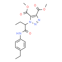 ChemSpider 2D Image | Dimethyl 1-{1-[(4-ethylphenyl)amino]-1-oxo-2-butanyl}-1H-1,2,3-triazole-4,5-dicarboxylate | C18H22N4O5