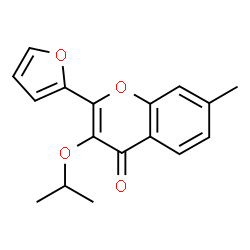 ChemSpider 2D Image | 2-(2-Furyl)-3-isopropoxy-7-methyl-4H-chromen-4-one | C17H16O4