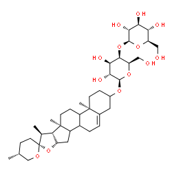 ChemSpider 2D Image | (8xi,9xi,14xi,25R)-Spirost-5-en-3-yl 4-O-beta-D-glucopyranosyl-beta-D-galactopyranoside | C39H62O13