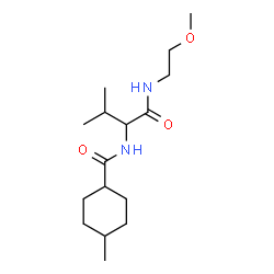 ChemSpider 2D Image | N-{1-[(2-Methoxyethyl)amino]-3-methyl-1-oxo-2-butanyl}-4-methylcyclohexanecarboxamide | C16H30N2O3
