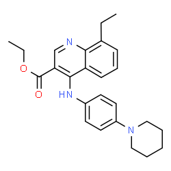 ChemSpider 2D Image | Ethyl 8-ethyl-4-{[4-(1-piperidinyl)phenyl]amino}-3-quinolinecarboxylate | C25H29N3O2