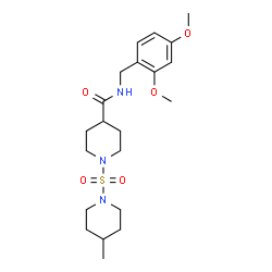 ChemSpider 2D Image | N-(2,4-Dimethoxybenzyl)-1-[(4-methyl-1-piperidinyl)sulfonyl]-4-piperidinecarboxamide | C21H33N3O5S