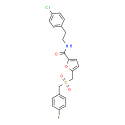 ChemSpider 2D Image | N-[2-(4-Chlorophenyl)ethyl]-5-{[(4-fluorobenzyl)sulfonyl]methyl}-2-furamide | C21H19ClFNO4S