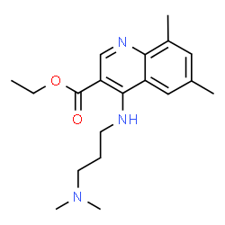 ChemSpider 2D Image | Ethyl 4-{[3-(dimethylamino)propyl]amino}-6,8-dimethyl-3-quinolinecarboxylate | C19H27N3O2