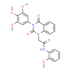 ChemSpider 2D Image | 2-[2,4-Dioxo-3-(3,4,5-trimethoxyphenyl)-3,4-dihydro-1(2H)-quinazolinyl]-N-(2-methoxyphenyl)acetamide | C26H25N3O7