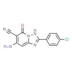 ChemSpider 2D Image | 7-Amino-2-(4-chlorophenyl)-5-oxo-3,5-dihydro[1,2,4]triazolo[1,5-a]pyridine-6-carbonitrile | C13H8ClN5O