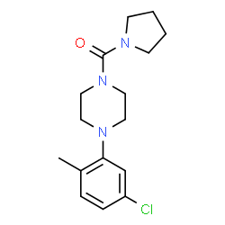 ChemSpider 2D Image | [4-(5-Chloro-2-methylphenyl)-1-piperazinyl](1-pyrrolidinyl)methanone | C16H22ClN3O