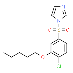 ChemSpider 2D Image | 1-{[4-Chloro-3-(pentyloxy)phenyl]sulfonyl}-1H-imidazole | C14H17ClN2O3S