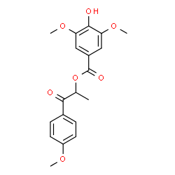 ChemSpider 2D Image | 1-(4-Methoxyphenyl)-1-oxo-2-propanyl 4-hydroxy-3,5-dimethoxybenzoate | C19H20O7
