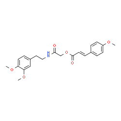 ChemSpider 2D Image | 2-{[2-(3,4-Dimethoxyphenyl)ethyl]amino}-2-oxoethyl (2E)-3-(4-methoxyphenyl)acrylate | C22H25NO6