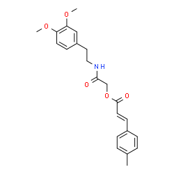 ChemSpider 2D Image | 2-{[2-(3,4-Dimethoxyphenyl)ethyl]amino}-2-oxoethyl (2E)-3-(4-methylphenyl)acrylate | C22H25NO5