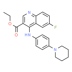 ChemSpider 2D Image | Ethyl 6-fluoro-4-{[4-(1-piperidinyl)phenyl]amino}-3-quinolinecarboxylate | C23H24FN3O2