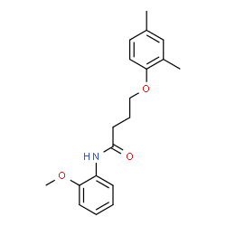 ChemSpider 2D Image | 4-(2,4-Dimethylphenoxy)-N-(2-methoxyphenyl)butanamide | C19H23NO3