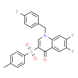 ChemSpider 2D Image | 6,7-Difluoro-1-(4-fluorobenzyl)-3-[(4-methylphenyl)sulfonyl]-4(1H)-quinolinone | C23H16F3NO3S