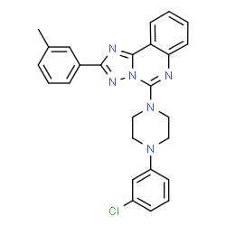 ChemSpider 2D Image | 5-[4-(3-Chlorophenyl)-1-piperazinyl]-2-(3-methylphenyl)[1,2,4]triazolo[1,5-c]quinazoline | C26H23ClN6