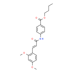 ChemSpider 2D Image | Butyl 4-{[(2E)-3-(2,4-dimethoxyphenyl)-2-propenoyl]amino}benzoate | C22H25NO5