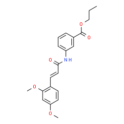 ChemSpider 2D Image | Propyl 3-{[(2E)-3-(2,4-dimethoxyphenyl)-2-propenoyl]amino}benzoate | C21H23NO5