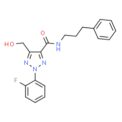 ChemSpider 2D Image | 2-(2-Fluorophenyl)-5-(hydroxymethyl)-N-(3-phenylpropyl)-2H-1,2,3-triazole-4-carboxamide | C19H19FN4O2