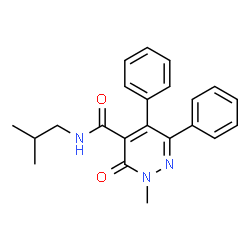 ChemSpider 2D Image | N-Isobutyl-2-methyl-3-oxo-5,6-diphenyl-2,3-dihydro-4-pyridazinecarboxamide | C22H23N3O2