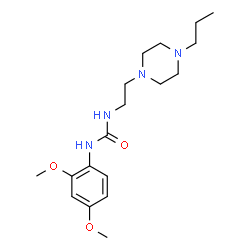 ChemSpider 2D Image | 1-(2,4-Dimethoxyphenyl)-3-[2-(4-propyl-1-piperazinyl)ethyl]urea | C18H30N4O3