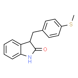 ChemSpider 2D Image | 3-[4-(Methylsulfanyl)benzyl]-1,3-dihydro-2H-indol-2-one | C16H15NOS