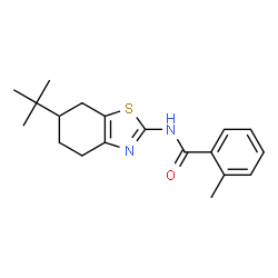 ChemSpider 2D Image | N-(6-tert-Butyl-4,5,6,7-tetrahydro-1,3-benzothiazol-2-yl)-2-methylbenzamide | C19H24N2OS