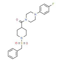 ChemSpider 2D Image | [1-(Benzylsulfonyl)-4-piperidinyl][4-(4-fluorophenyl)-1-piperazinyl]methanone | C23H28FN3O3S