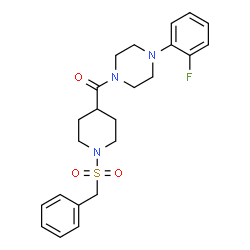 ChemSpider 2D Image | [1-(Benzylsulfonyl)-4-piperidinyl][4-(2-fluorophenyl)-1-piperazinyl]methanone | C23H28FN3O3S